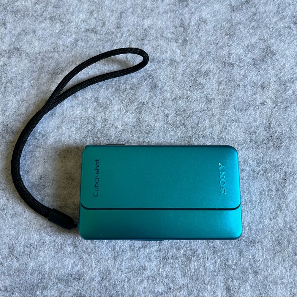 Sony Cyber-shot Teal Compact Camera with Wrist Strap